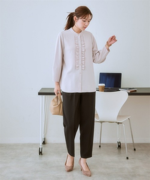 7days Life Styling ブラウス シャツ ストレッチパウダーサテン