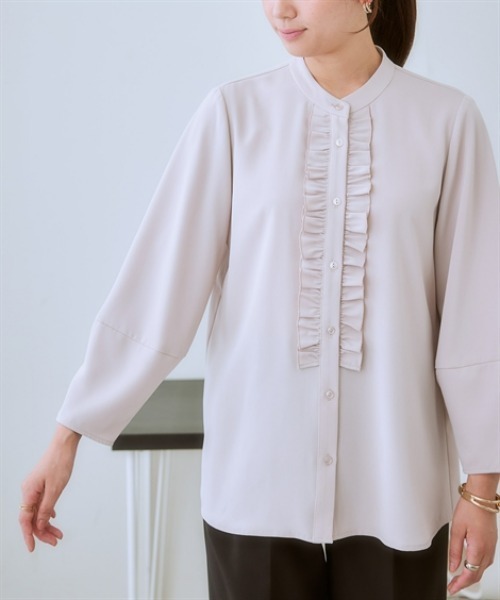 7days Life Styling ブラウス シャツ ストレッチパウダーサテン