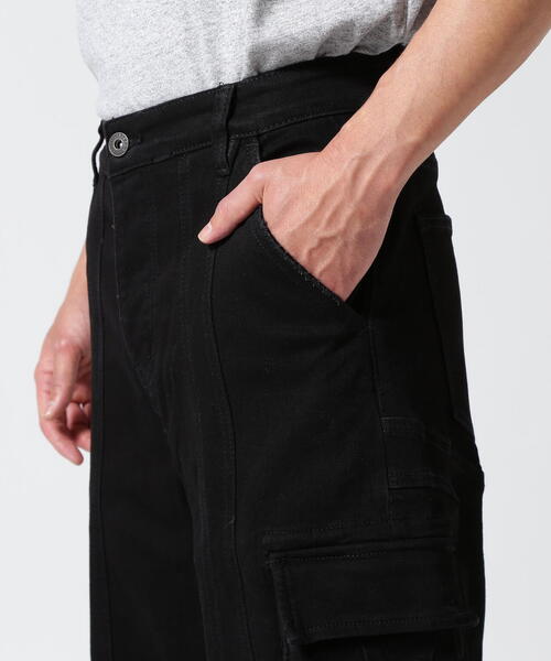 VALABASAS ブラックデニム　ストレートデニム　バギーデニム　バラバサス Valabasas /バラバサス/PATCH FADE BLACK BAGGY J（デニムパンツ