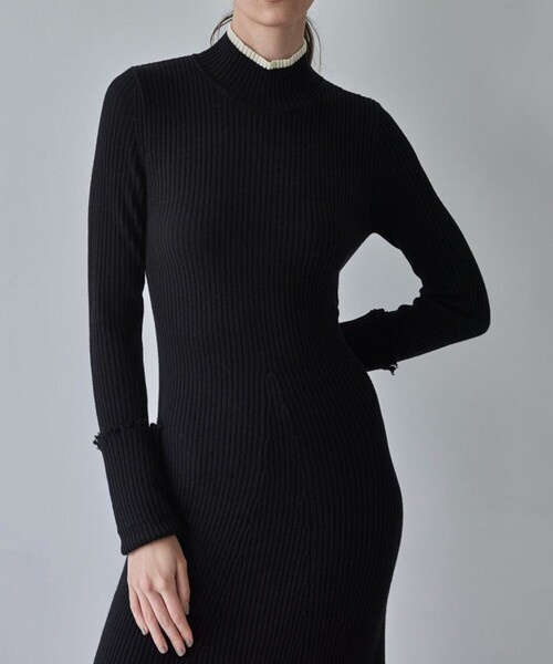 「CITY」 ニットワンピース FREE ダークグリーン レディース_画像3