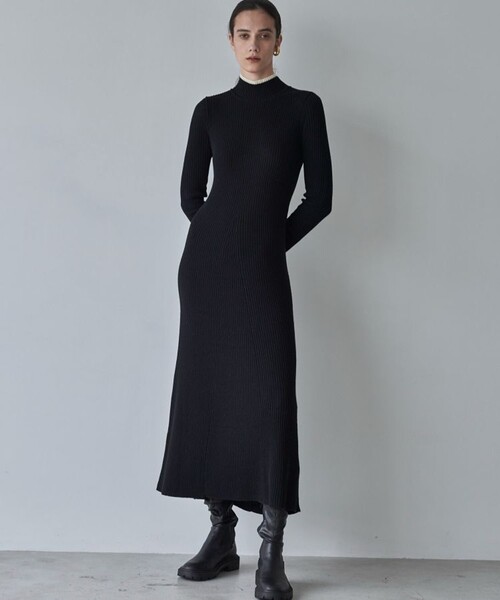 「CITY」 ニットワンピース FREE ダークグリーン レディース_画像4