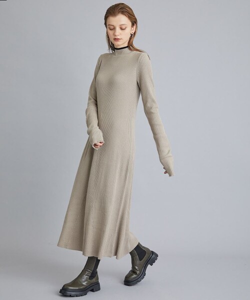 「CITY」 ニットワンピース FREE ダークグリーン レディース_画像6