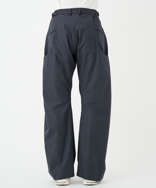 MAATEE & SONS 2TUCK TROUSERSネイビー スラックス MAATEE＆SONS(マーティーアンドサンズ) スラックスMTK3103-0202