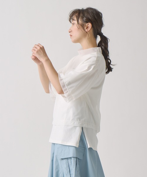 tシャツ 「KELEN / ケレン」 ２P メッシュレイヤードプリントTシャツ ESSA レディース