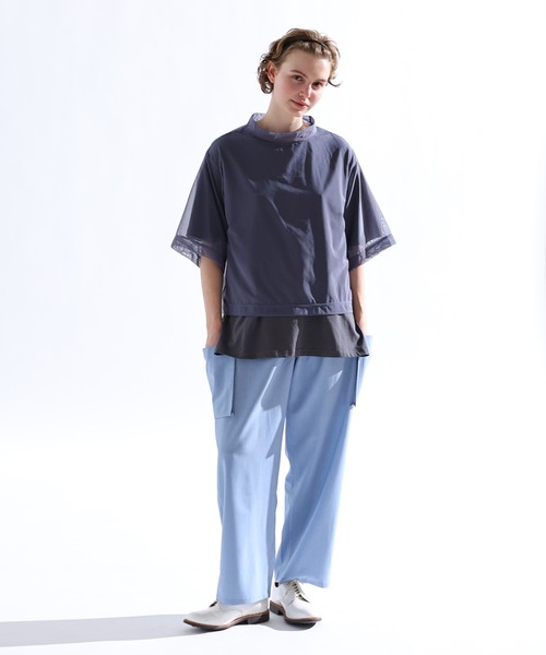 tシャツ 「KELEN / ケレン」 ２P メッシュレイヤードプリントTシャツ ESSA レディース Kelen tシャツ 「KELEN / ケレン」 2P メッシュレイヤード
