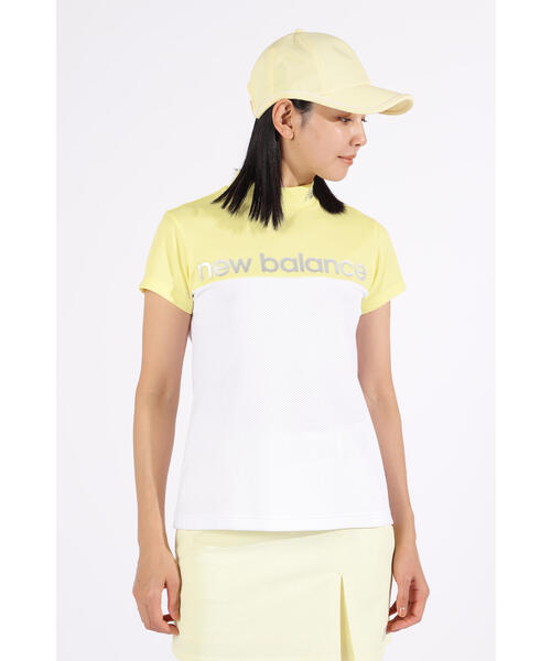 ニューバランス　ゴルフウェア　レディース　半袖リブTシャツ New Balance Golf tシャツ 「new balance golf」バイカラー 半袖