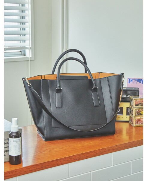 グリーンレーベル リラクシング　A4可 キャンバス　レザー　トートバッグ　黒 グリーンレーベル リラクシング A4可 キャンバス レザー トートバッグ