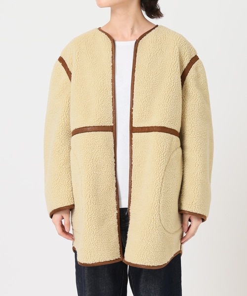 SLOBE IENA（スローブイエナ） ノーカラーコート 38 ベージュ