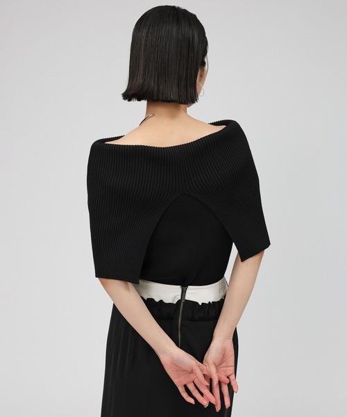 BABYLON オフショルハイゲージプルオーバー　黒 オフショルハイゲージプルオーバー（ニット/セーター）｜BABYLONE