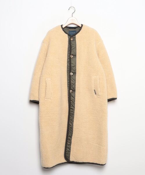 LAVENHAM（ラベンハム） ノーカラーコート 34 ベージュ レディース