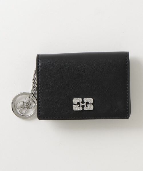 GANNI カードケース Bou Flap Card Holder Strass ガニー ボウ