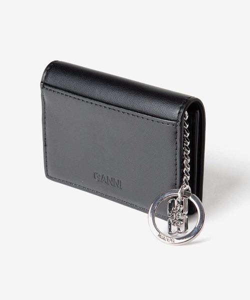 GANNI カードケース Bou Flap Card Holder Strass ガニー ボウ