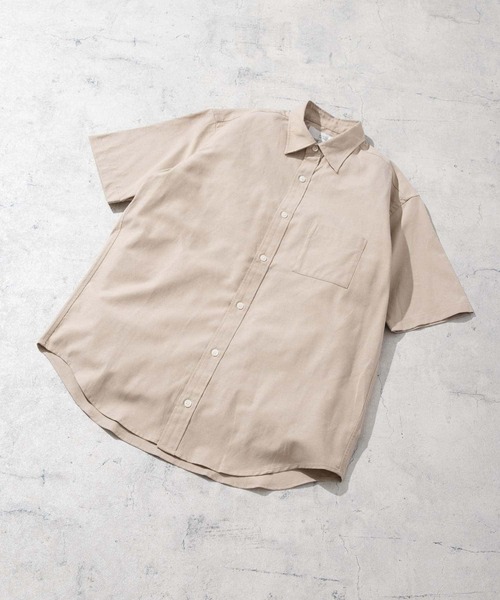 Y's（ワイズ） リネン半袖シャツ ベージュ URBAN RESEARCH ROSSO MEN シャツ 「防シワ」「XLサイズあり