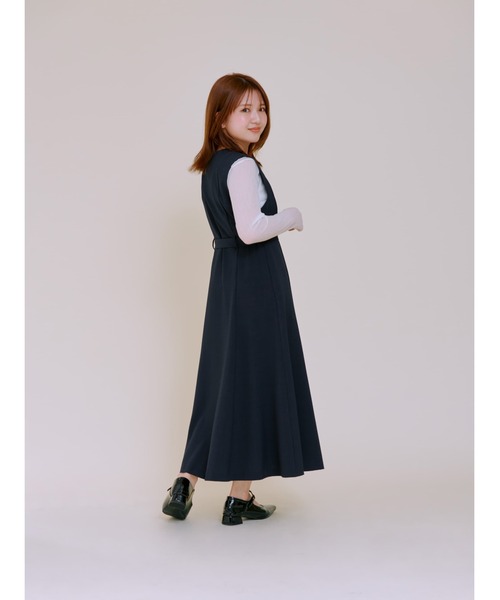 ワンピース リネンライクアシメジレワンピース 「低身長・小柄女性」 | ブランド登録なし | 02