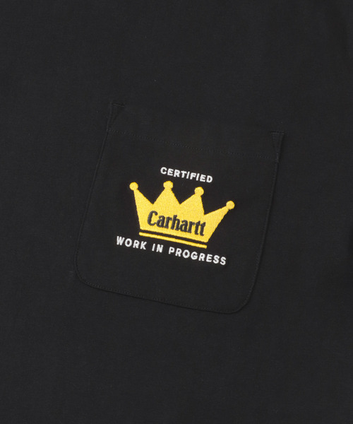 ★ドイツ発*carhartt WIP*新作*Crown ポケットTシャツ/WH★ Carhartt WIP tシャツ carhartt SHORT-SLEEVE CROWN POCKET T