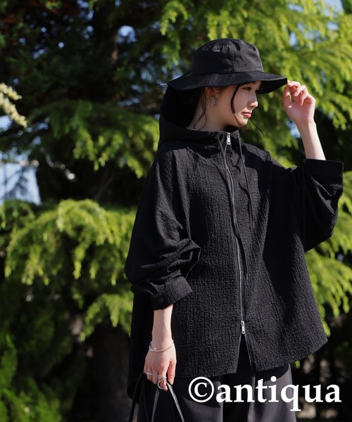antiqua パーカー Wジップジャガードフーディー レディース