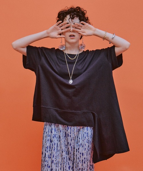 tシャツ アシンメトリーデザインTシャツ レディース