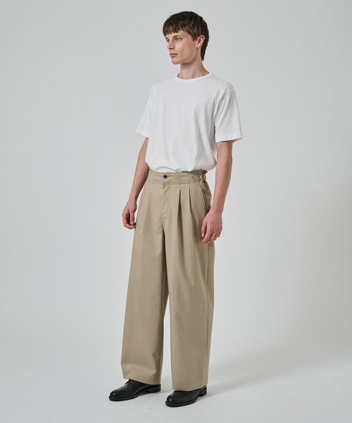 marka ウールパンツ　size2 WIDE LEG EASY PANTS - 2/72 washer wool tropical - | marka