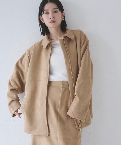 hunch（ハンチ） ブルゾン アウター フェイクスウェード Wジップ