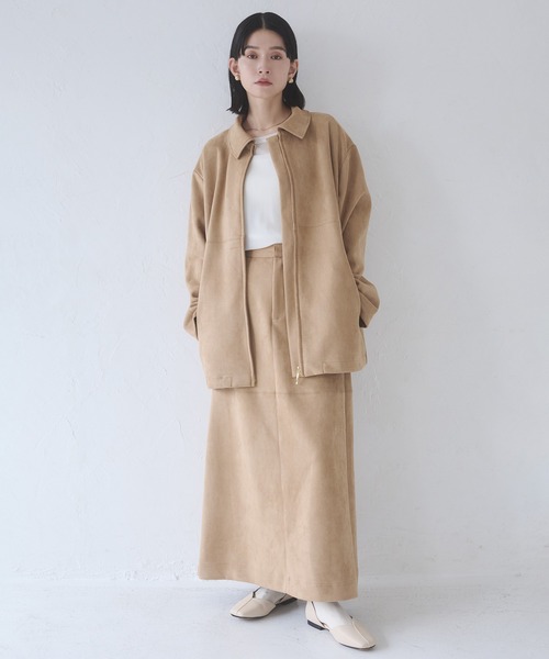 hunch（ハンチ） ブルゾン アウター フェイクスウェード Wジップ