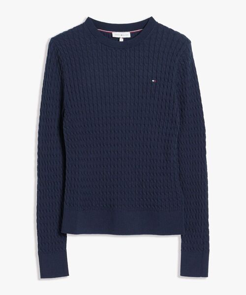トミーヒルフィガー　ケーブルニットセーター カーキ 新品タグ付き TOMMY HILFIGER（トミー・ヒルフィガー） ニット セーター コットン
