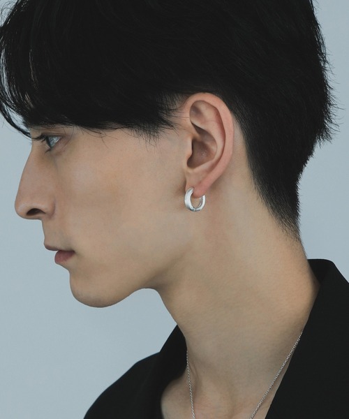 whoseA ピアス 「silver925」FrostedHoopPierce/フロステッドフープ