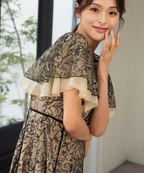 GIRL DRESS FOR NOW ドレス 総レース フレアスリーブパーティードレス