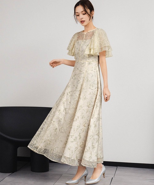GIRL DRESS FOR NOW パーティードレス ドレス 総レース フレアスリーブ