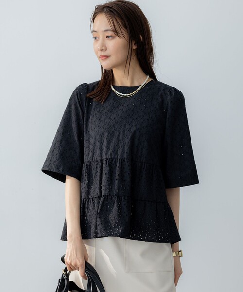 「組曲」 7分袖ブラウス 3 ブルー レディース_画像7