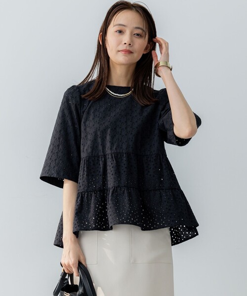 「組曲」 7分袖ブラウス 3 ブルー レディース_画像8