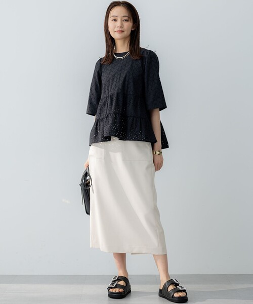 「組曲」 7分袖ブラウス 3 ブルー レディース_画像9