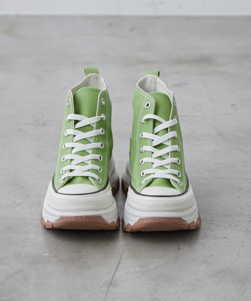 CONVERSE」 ハイカットスニーカー 24cm グリーン レディース