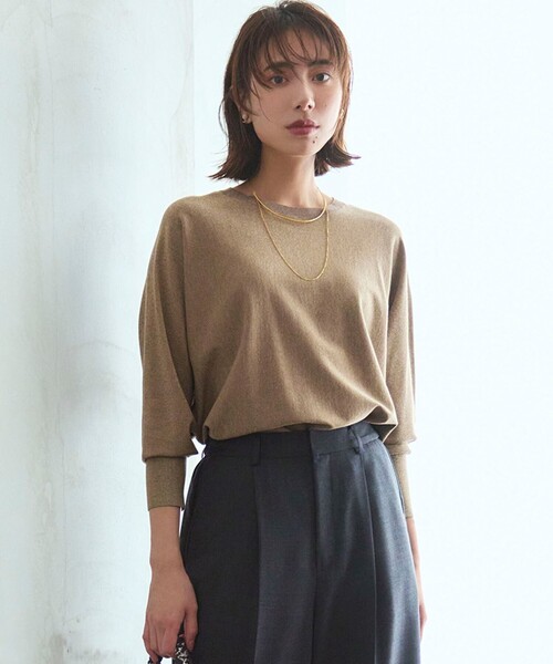 ニット セーター 「洗える/吊り干しOK」ヴィスコースストレッチ