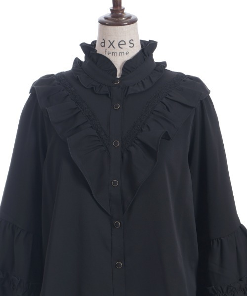 axes femme（アクシーズ ファム） ブラウス シャツ 姫袖風フレア袖