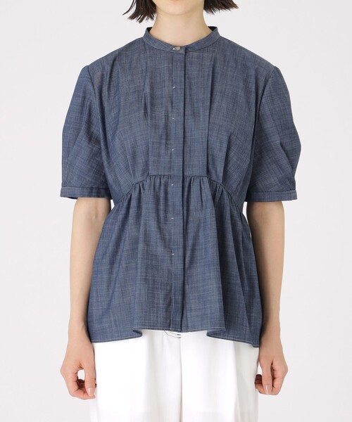 「CAST:」 半袖ブラウス S ネイビー レディース_画像3