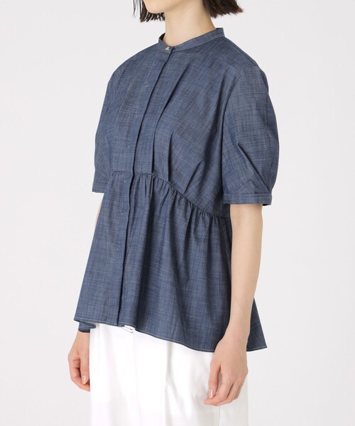 「CAST:」 半袖ブラウス S ネイビー レディース_画像4