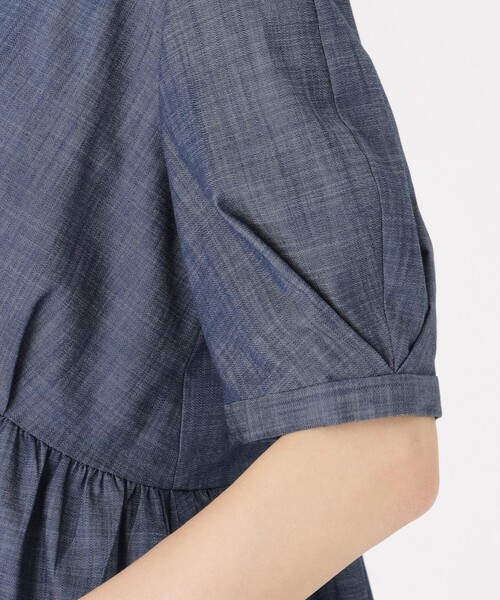 「CAST:」 半袖ブラウス S ネイビー レディース_画像6