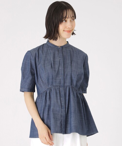 「CAST:」 半袖ブラウス S ネイビー レディース_画像9