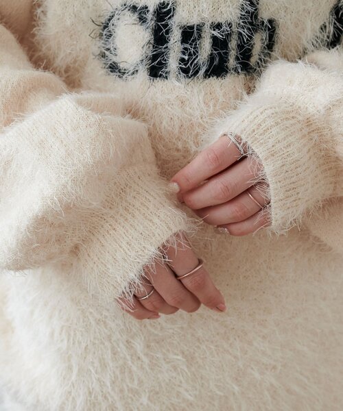 新品タグ付き♡デイシーフェレットニット フェレットタッチWフェイスボクシーニット≪手洗い可能≫ | QUEENS