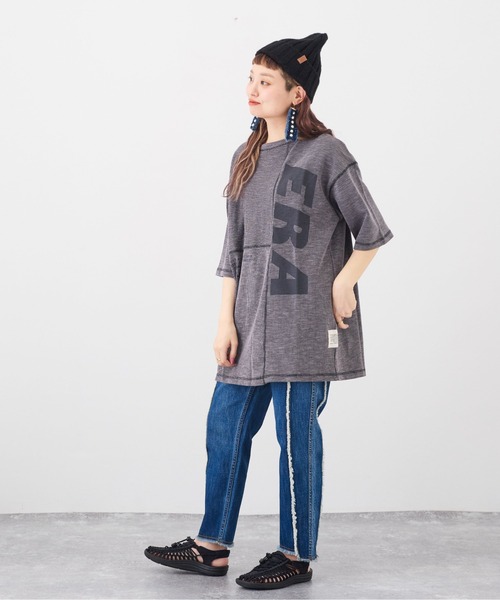 「CUBE SUGAR」 半袖Tシャツ M チャコールグレー レディース_画像3