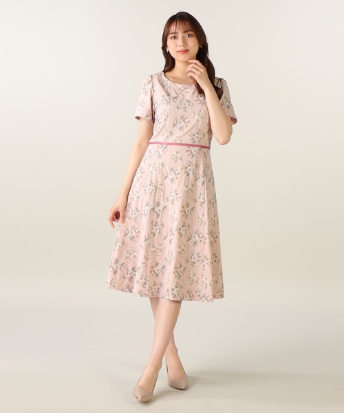 「LAISSE PASSE」 半袖ワンピース MEDIUM ピンクベージュ レディース_画像4