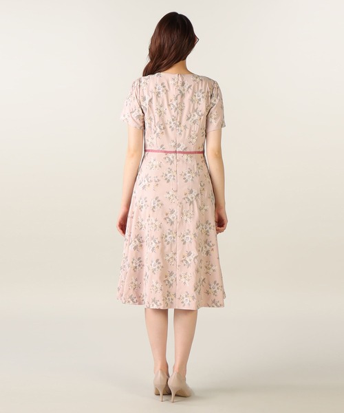 「LAISSE PASSE」 半袖ワンピース MEDIUM ピンクベージュ レディース_画像6