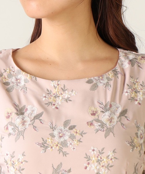 「LAISSE PASSE」 半袖ワンピース MEDIUM ピンクベージュ レディース_画像7