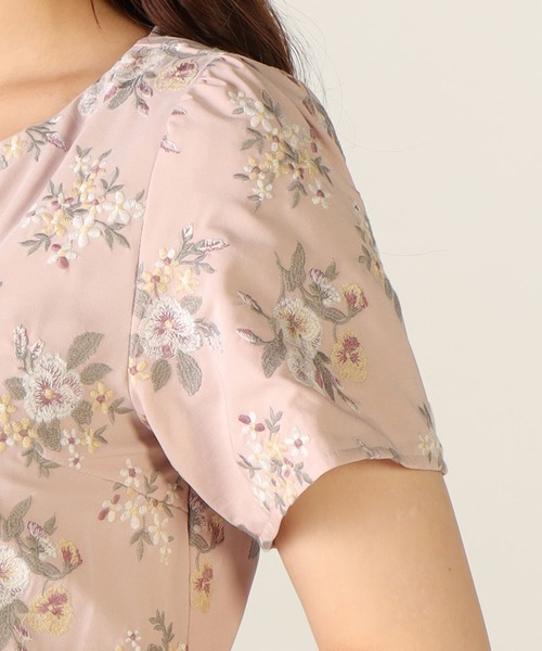 「LAISSE PASSE」 半袖ワンピース MEDIUM ピンクベージュ レディース_画像9