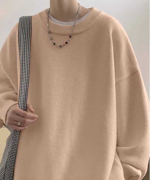 BLANC FICELLE セーター ニット メンズ オーバーサイズ ニット クルー