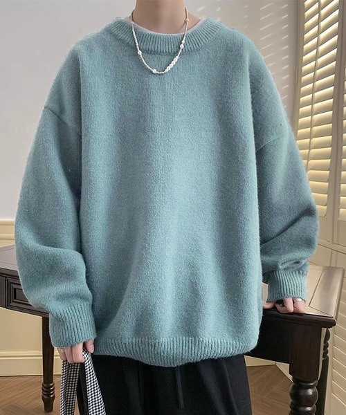 BLANC FICELLE セーター ニット メンズ オーバーサイズ ニット クルー