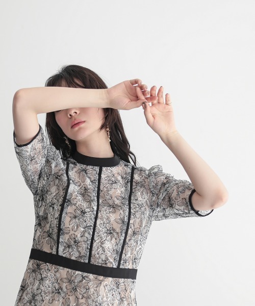 「Callarus」 半袖ワンピース M ブラック レディース_画像5