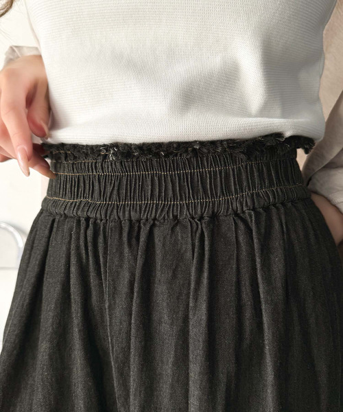 「classicalelf」 イージーパンツ MEDIUM サックスブルー レディース_画像2