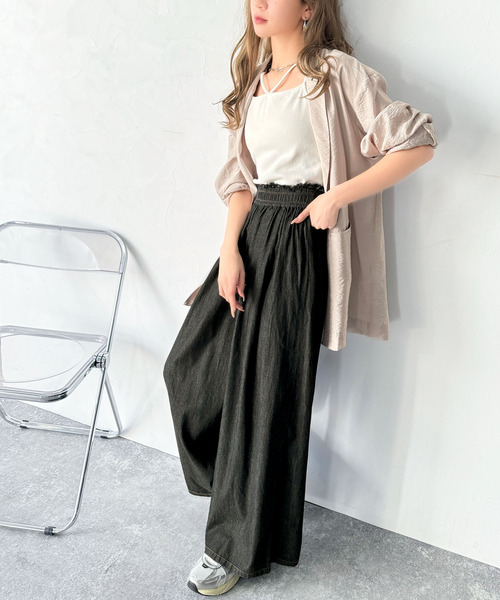 「classicalelf」 イージーパンツ MEDIUM サックスブルー レディース_画像5