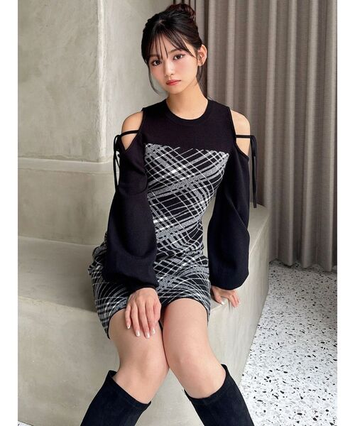 タイトミニワンピース RESEXXY ワンピース ストリングタイトミニニットワンピース : ZOZOTOWN